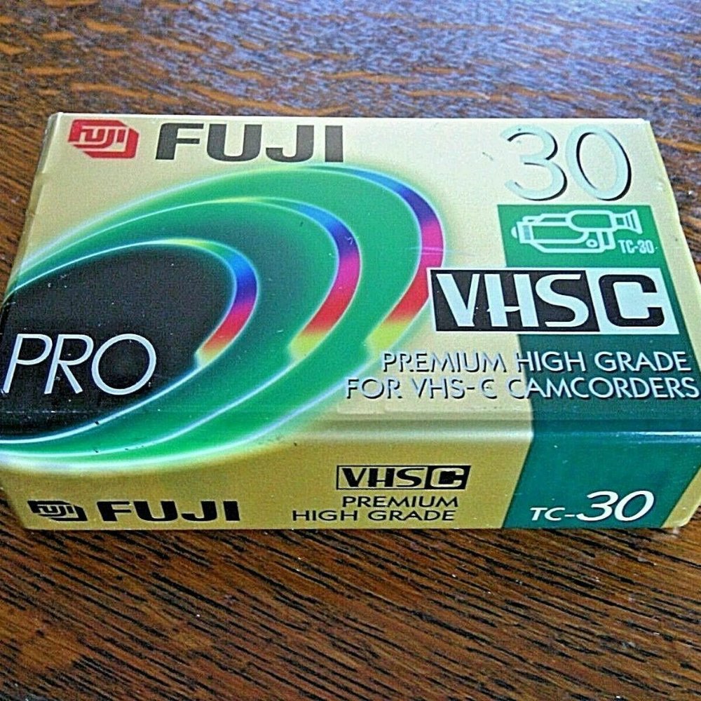 Fuji Blank Video VHS C Pro Tape TC 30 Premium High Grade Camcorder Sealed EP 90